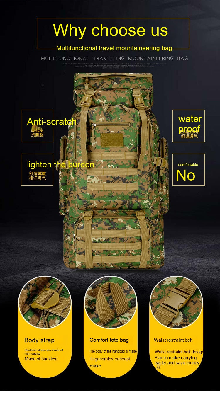 Camouflage Outdoor Backpack – Ideal for Mountaineering and Hiking