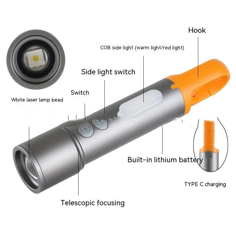 Waterproof Long-Range White Laser Outdoor Flashlight