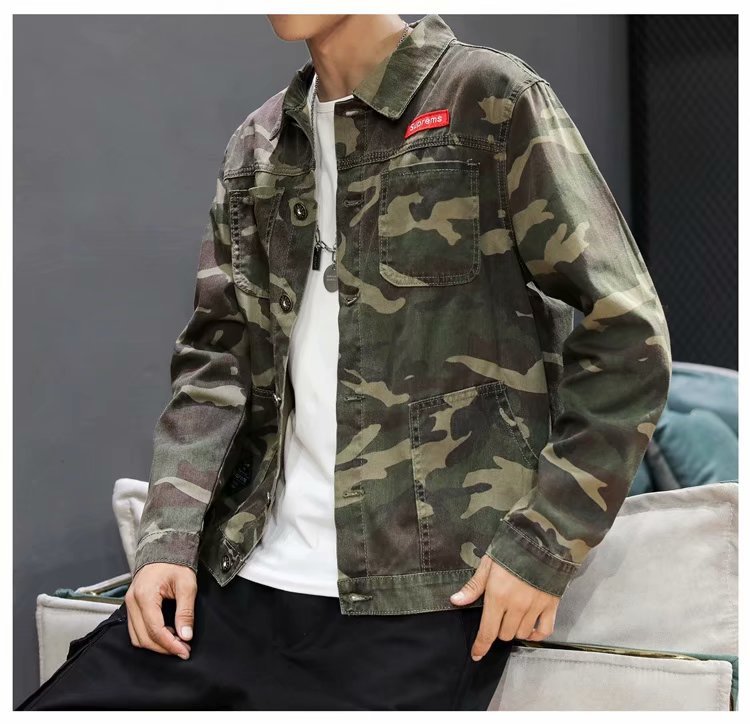 Men’s Fashion Camouflage Polo Collar Jacket