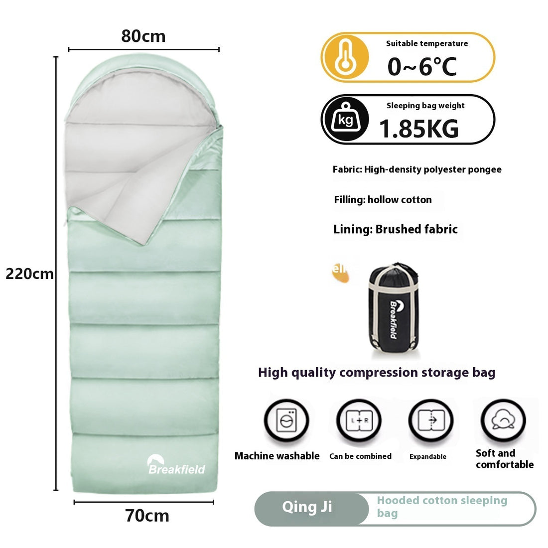 Thickened Waterproof Cotton Outdoor Sleeping Bag