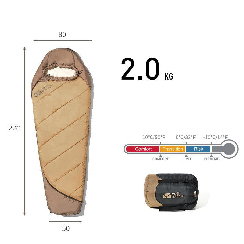 Thickened Mummy-Style Outdoor Sleeping Bag for Winter Camping