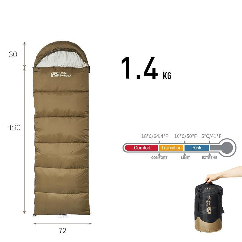 Thickened Mummy-Style Outdoor Sleeping Bag for Winter Camping