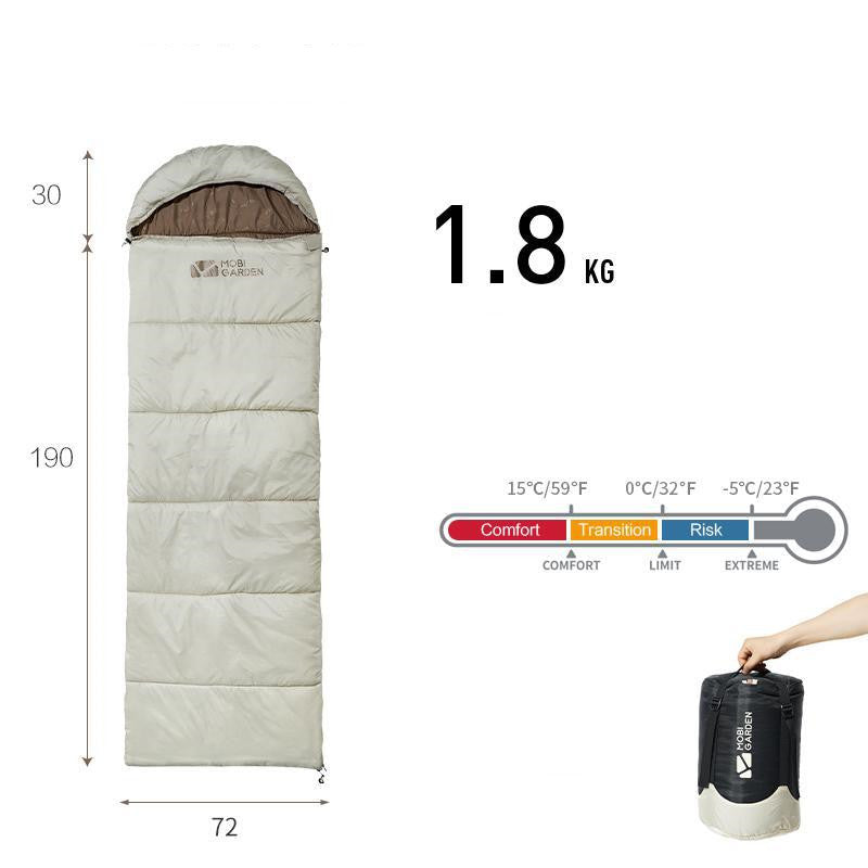 Thickened Mummy-Style Outdoor Sleeping Bag for Winter Camping