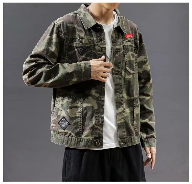 Men’s Fashion Camouflage Polo Collar Jacket