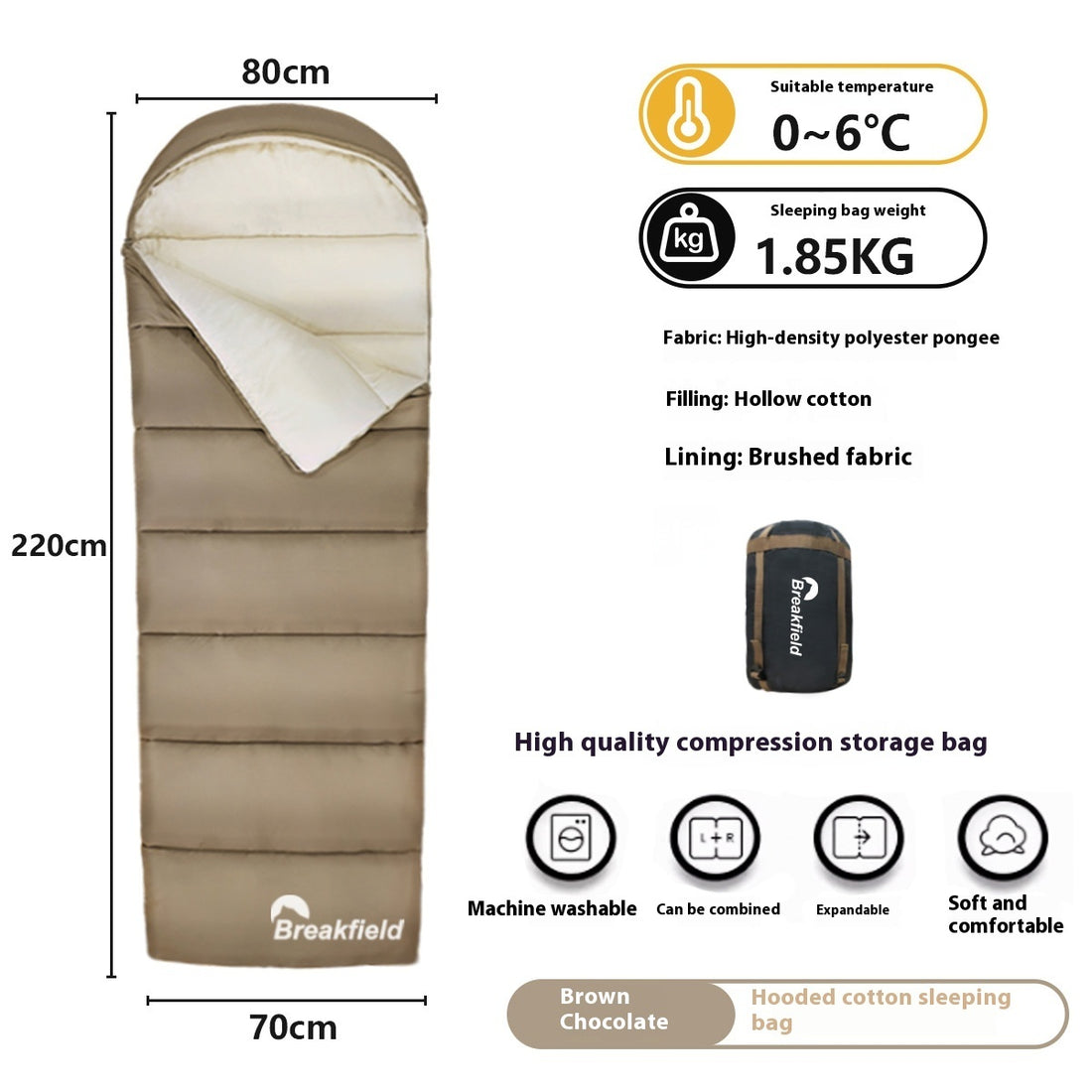 Thickened Waterproof Cotton Outdoor Sleeping Bag