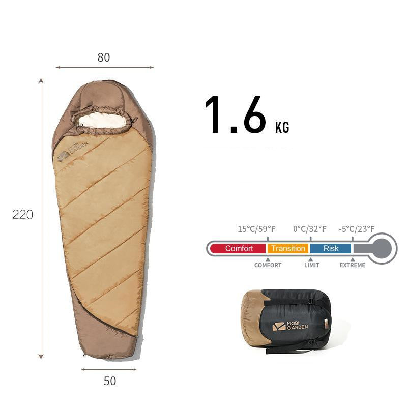 Thickened Mummy-Style Outdoor Sleeping Bag for Winter Camping