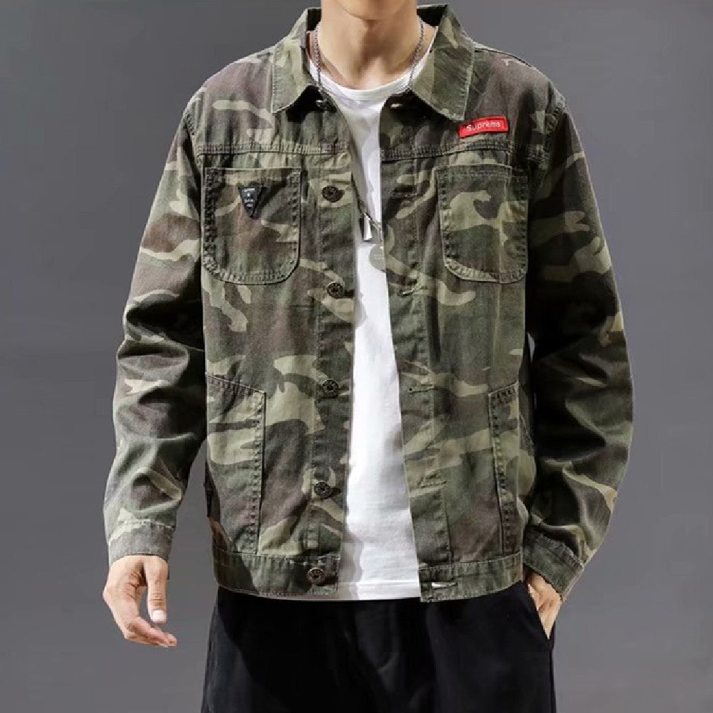 Men’s Fashion Camouflage Polo Collar Jacket