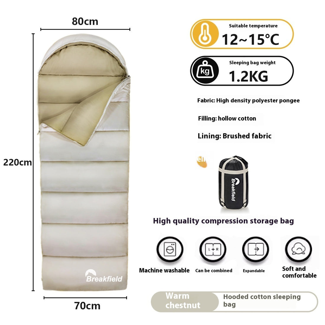 Thickened Waterproof Cotton Outdoor Sleeping Bag