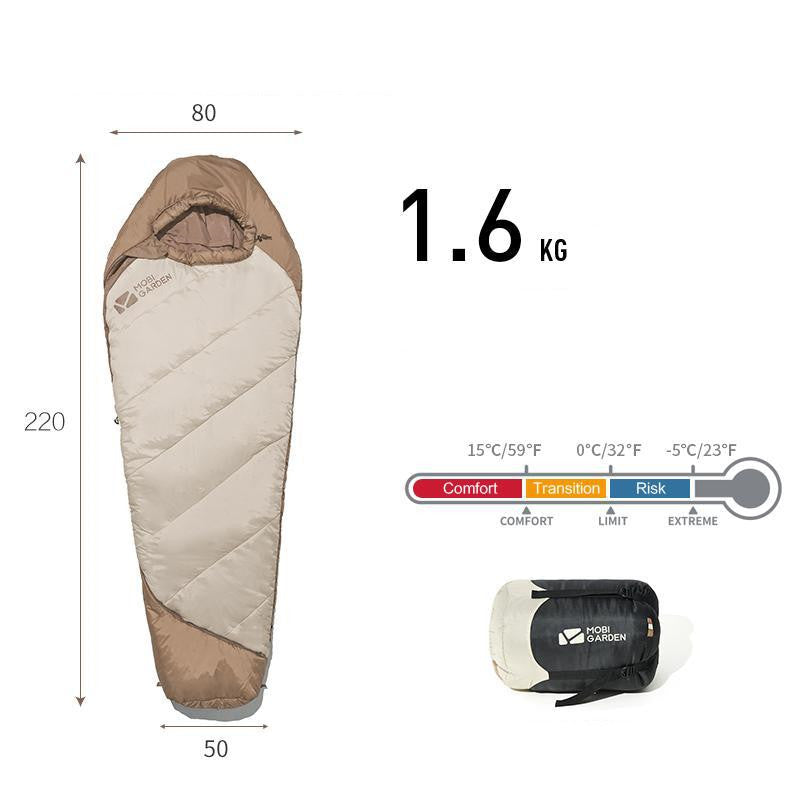 Thickened Mummy-Style Outdoor Sleeping Bag for Winter Camping