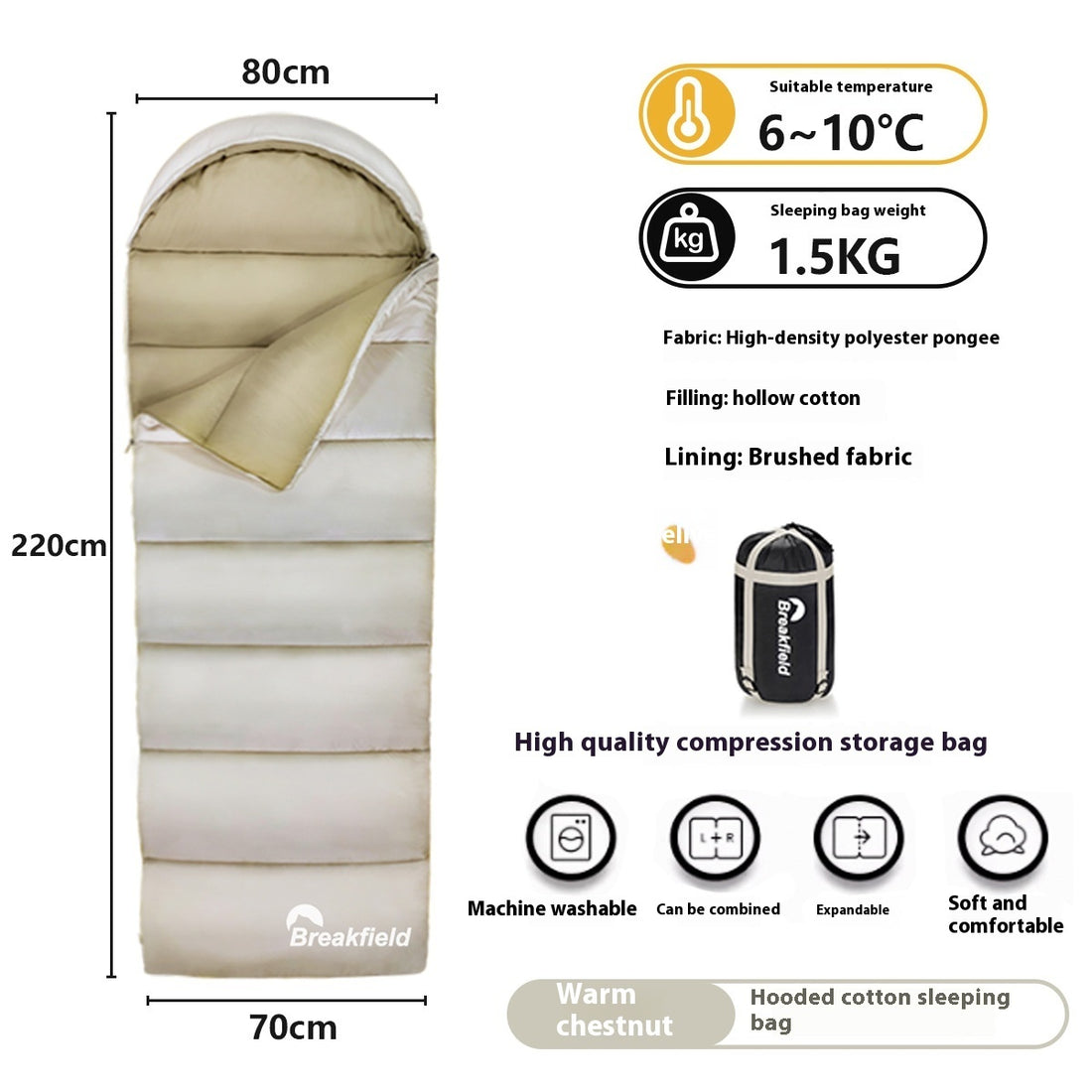 Thickened Waterproof Cotton Outdoor Sleeping Bag