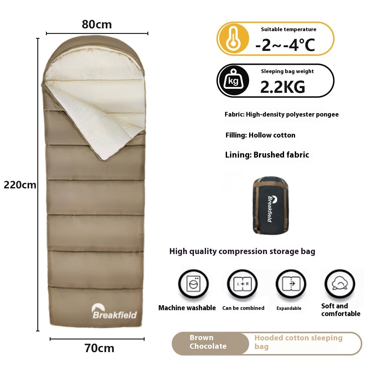 Thickened Waterproof Cotton Outdoor Sleeping Bag