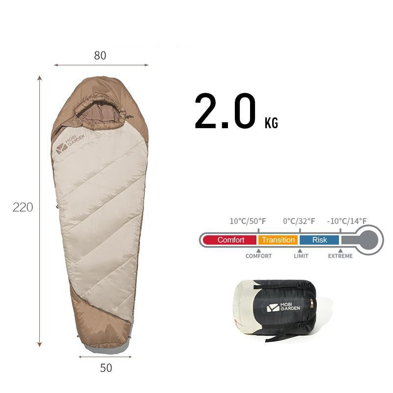 Thickened Mummy-Style Outdoor Sleeping Bag for Winter Camping